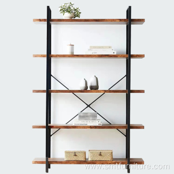 Display Rack Storage Bookcase Metal Library Bookshelf